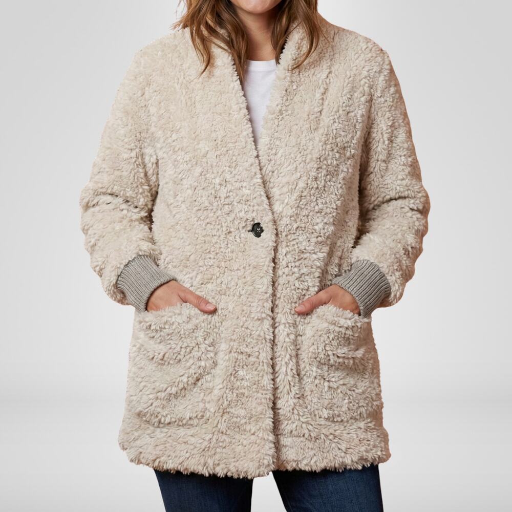 Aritzia Wilfred Free Grete Sherpa Oversized Cream Teddy Coat Small